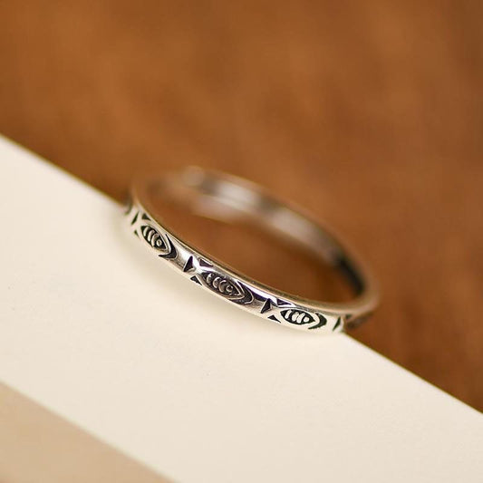 Adjustable Koi Fish Ring | Silver Lucky Fish Jewelry