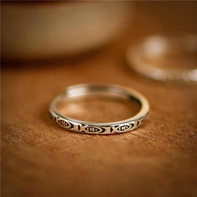 Adjustable Koi Fish Ring | Silver Lucky Fish Jewelry