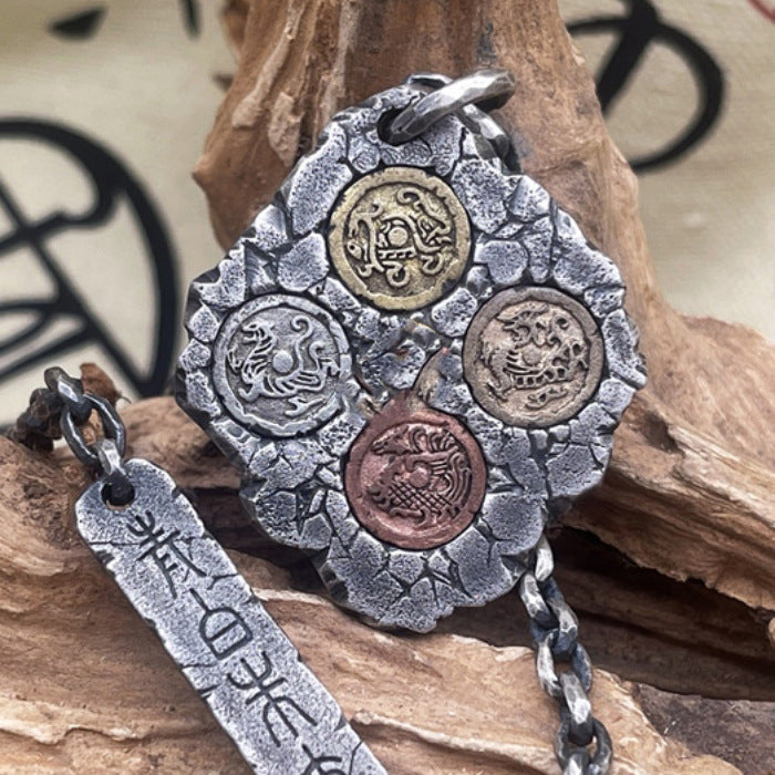 Taoist Four Symbols Bagua Taiji Pendant Necklace