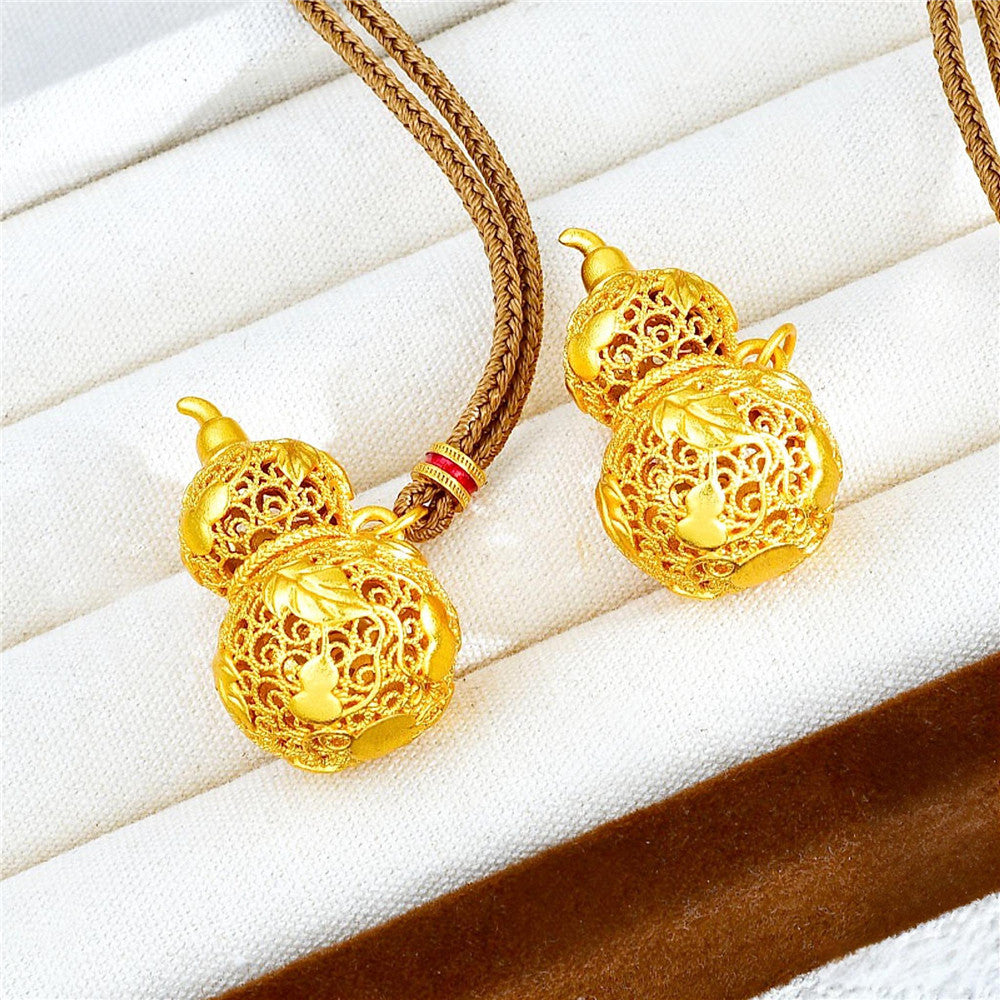 Chinese Gourd (Hulu) Filigree Pendant Necklace