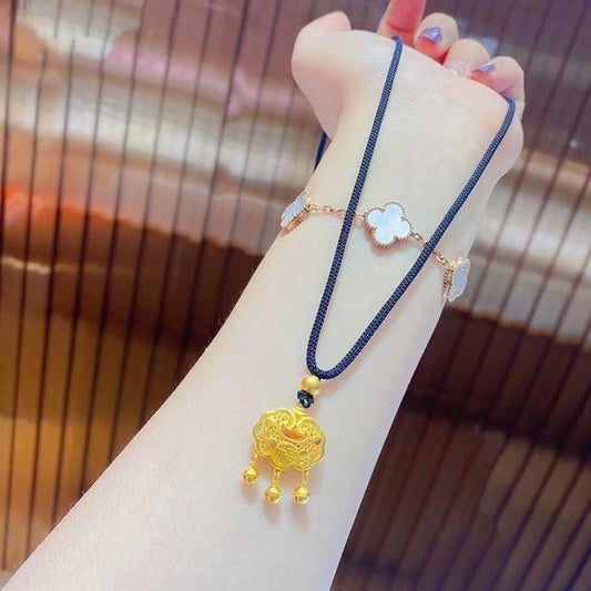 Chinese Peace Lock Necklace | Fu 福 Pendant for Good Luck