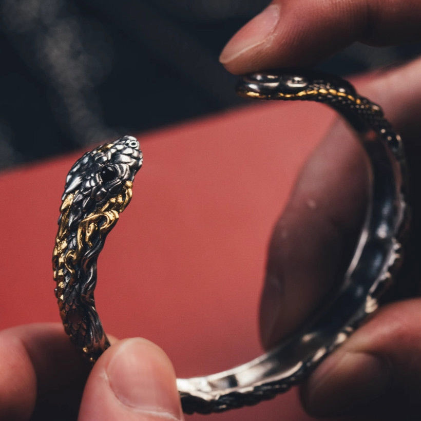 Gold Snake Bracelet | Chinese Zodiac Feng Shui Jewelry