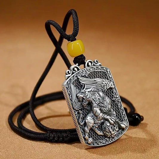 Chinese Zodiac Tiger Pendant Necklace | Vintage Copper Jewelry