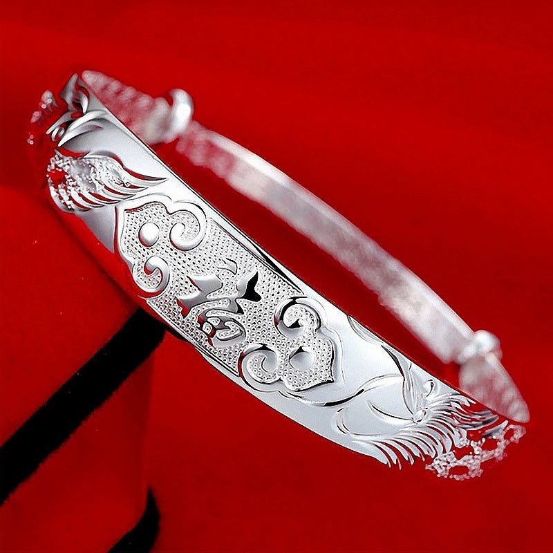 Dragon Phoenix Bracelets | Silver-Plated Chinese Bracelet