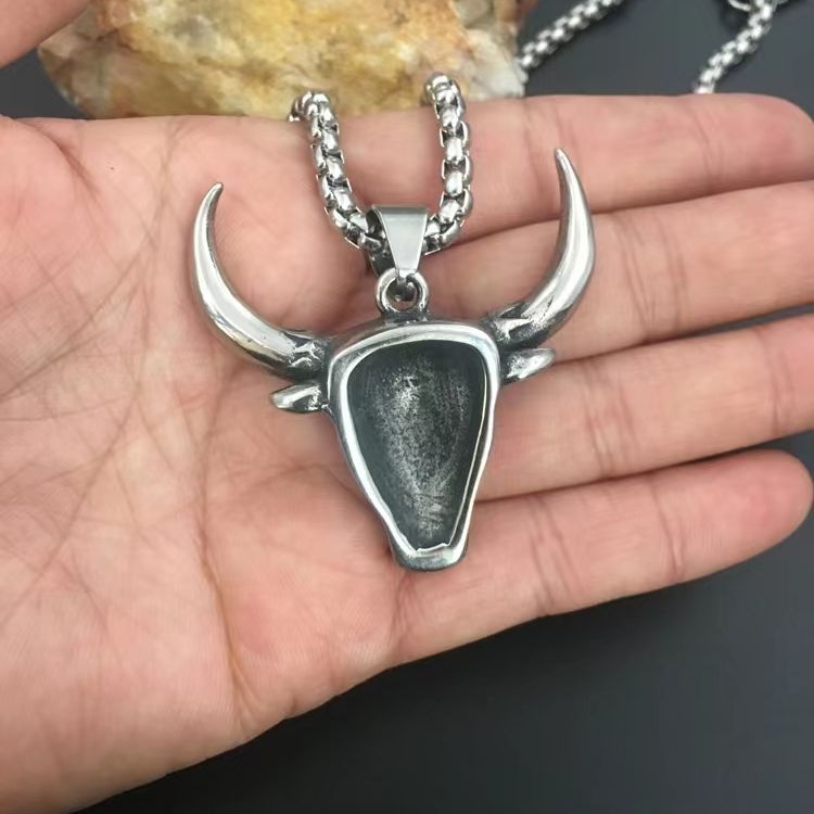 Ox head Pendant Necklace | Chinese Ox Zodiac Jewelry