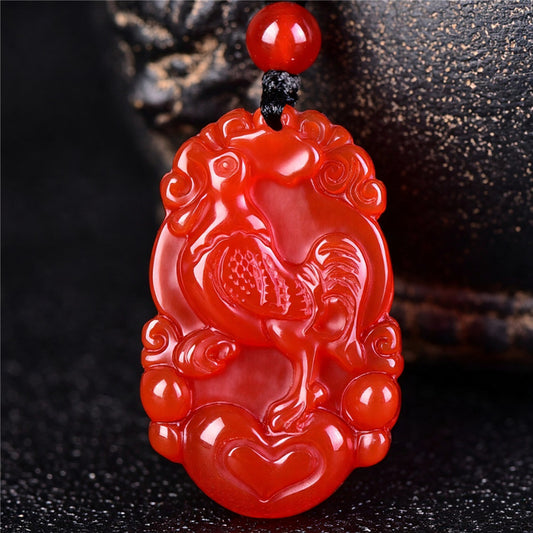 Red Agate Chinese Zodiac Pendant
