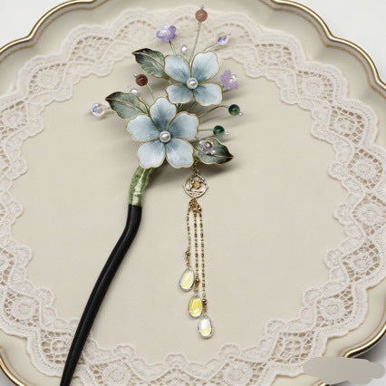 Handmade Sandalwood Hair Stick with Flower