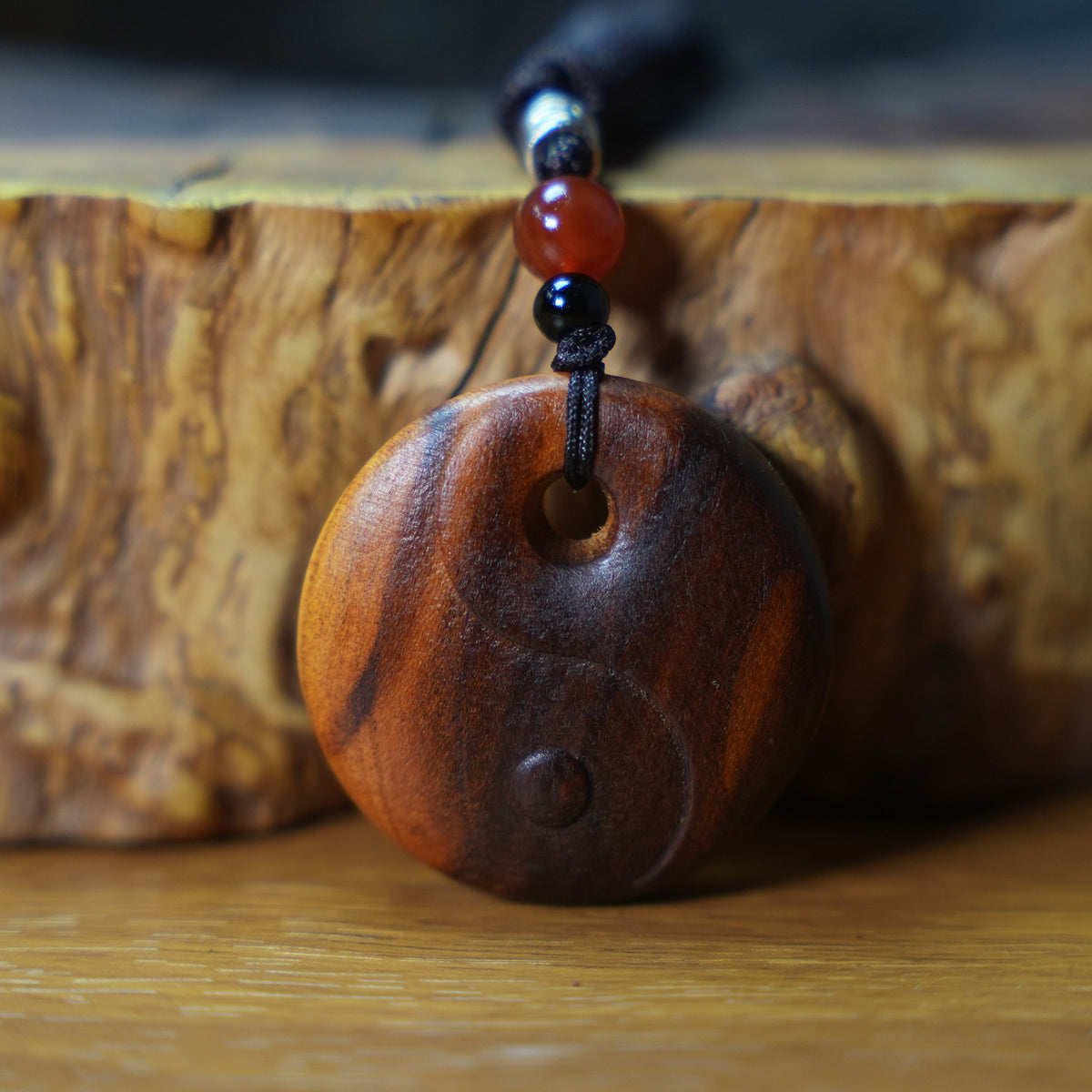 Taiji Bagua Pendant in Jujube & Peach Wood