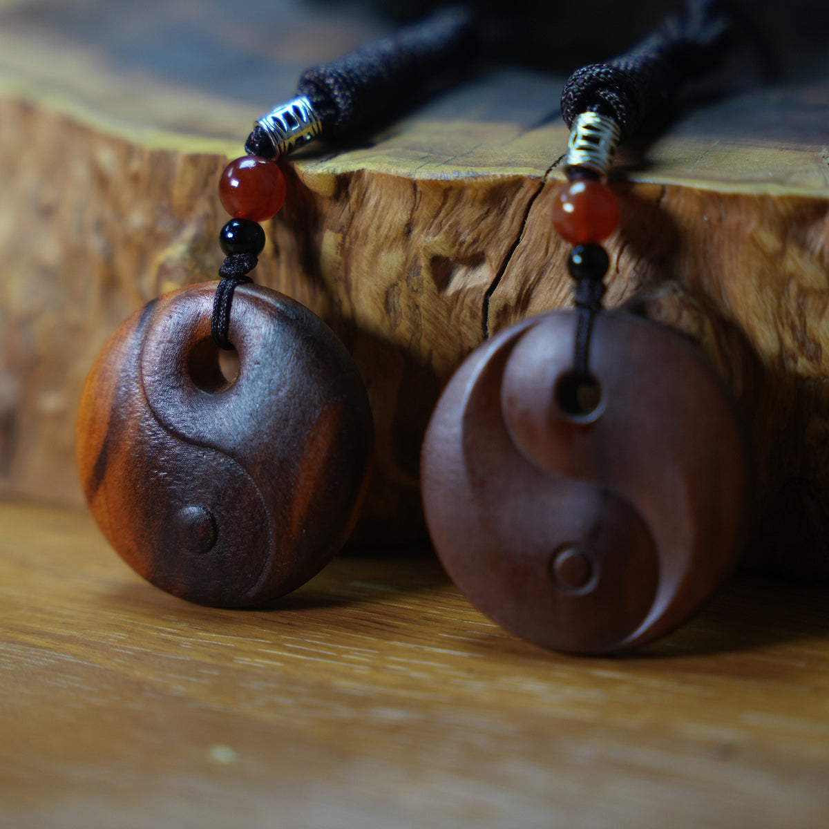Taiji Bagua Pendant in Jujube & Peach Wood