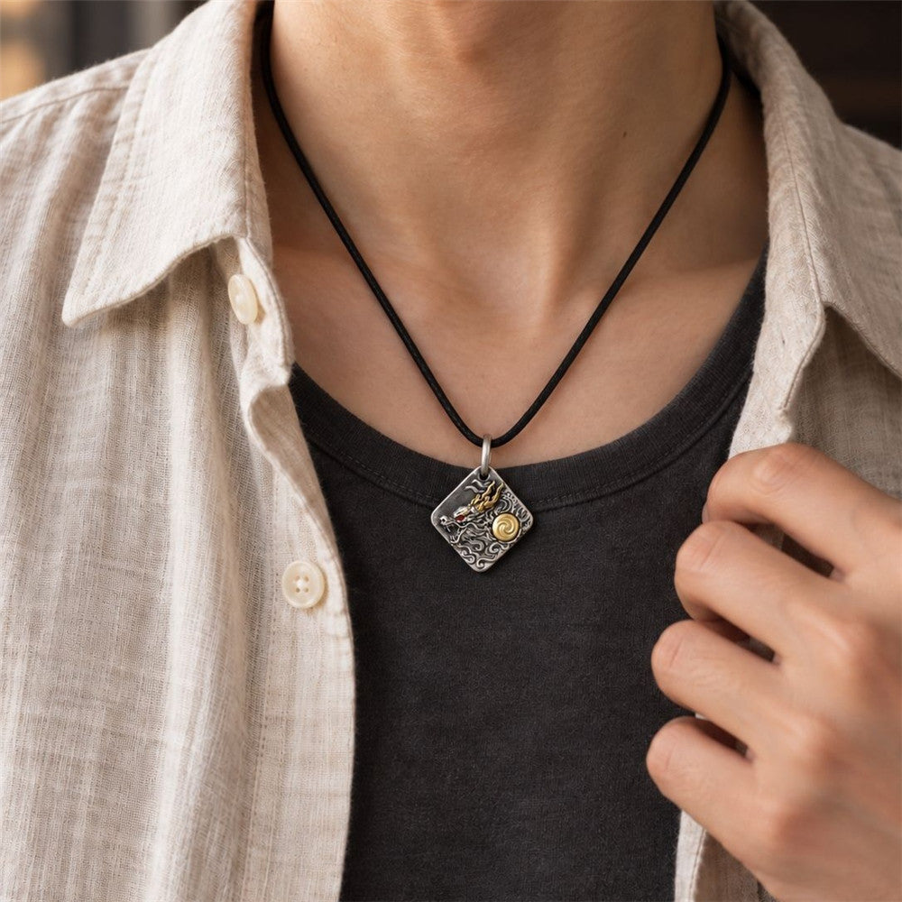 Taoist Dragon Tai Chi Pendant Necklace