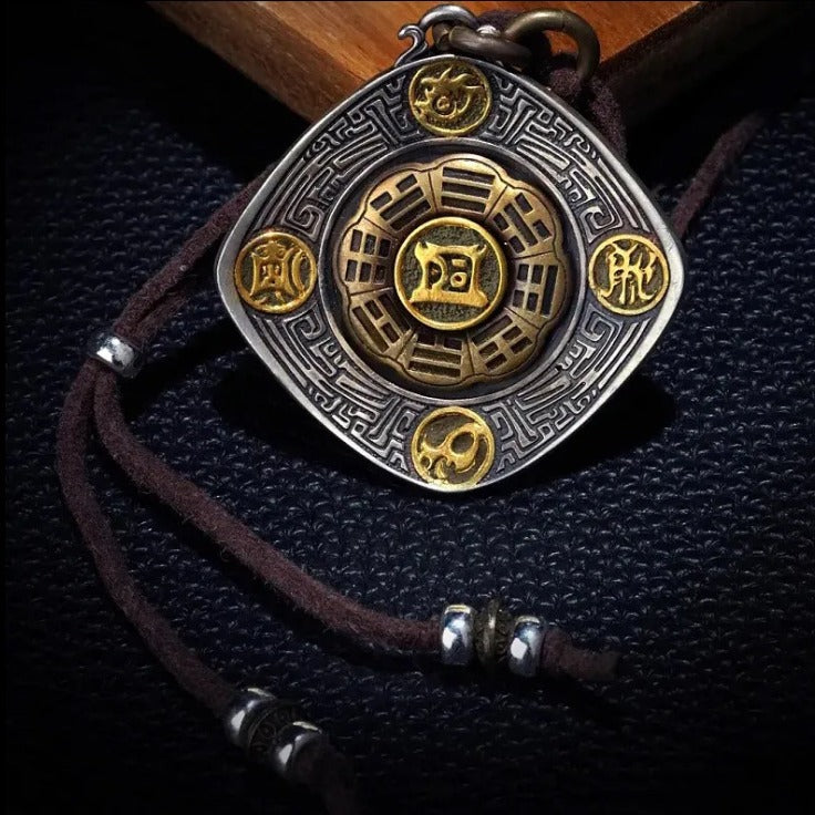 Taoist Five Sacred Mountains Taiji Bagua Pendant Necklace