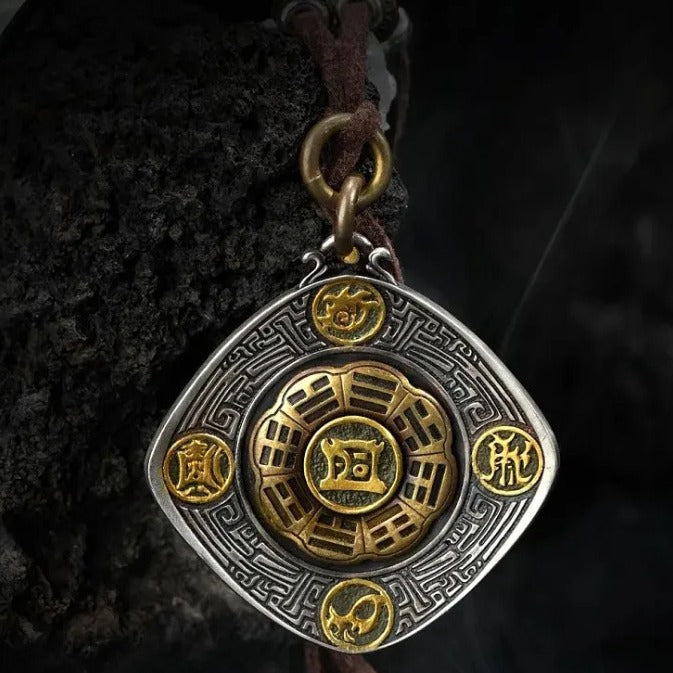 Taoist Five Sacred Mountains Taiji Bagua Pendant Necklace