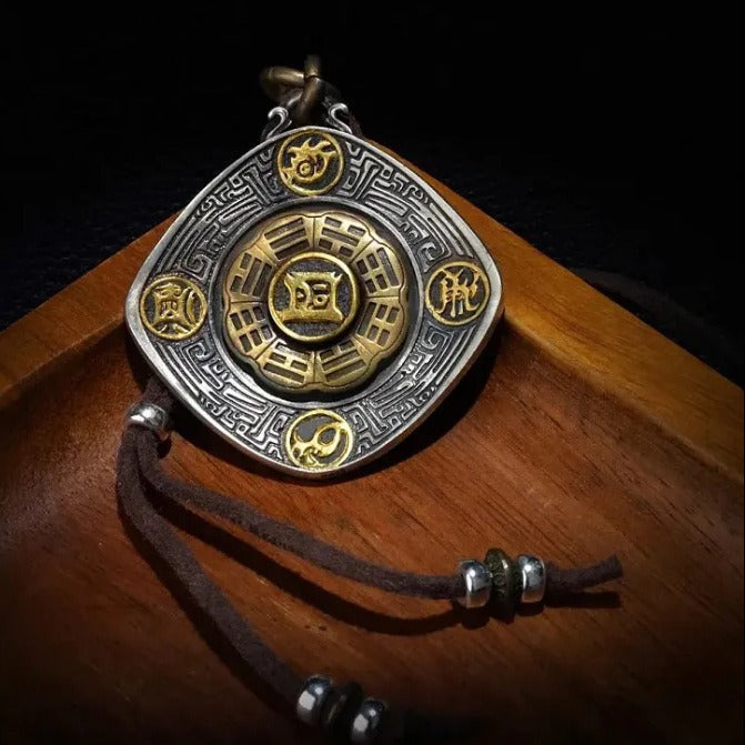 Taoist Five Sacred Mountains Taiji Bagua Pendant Necklace