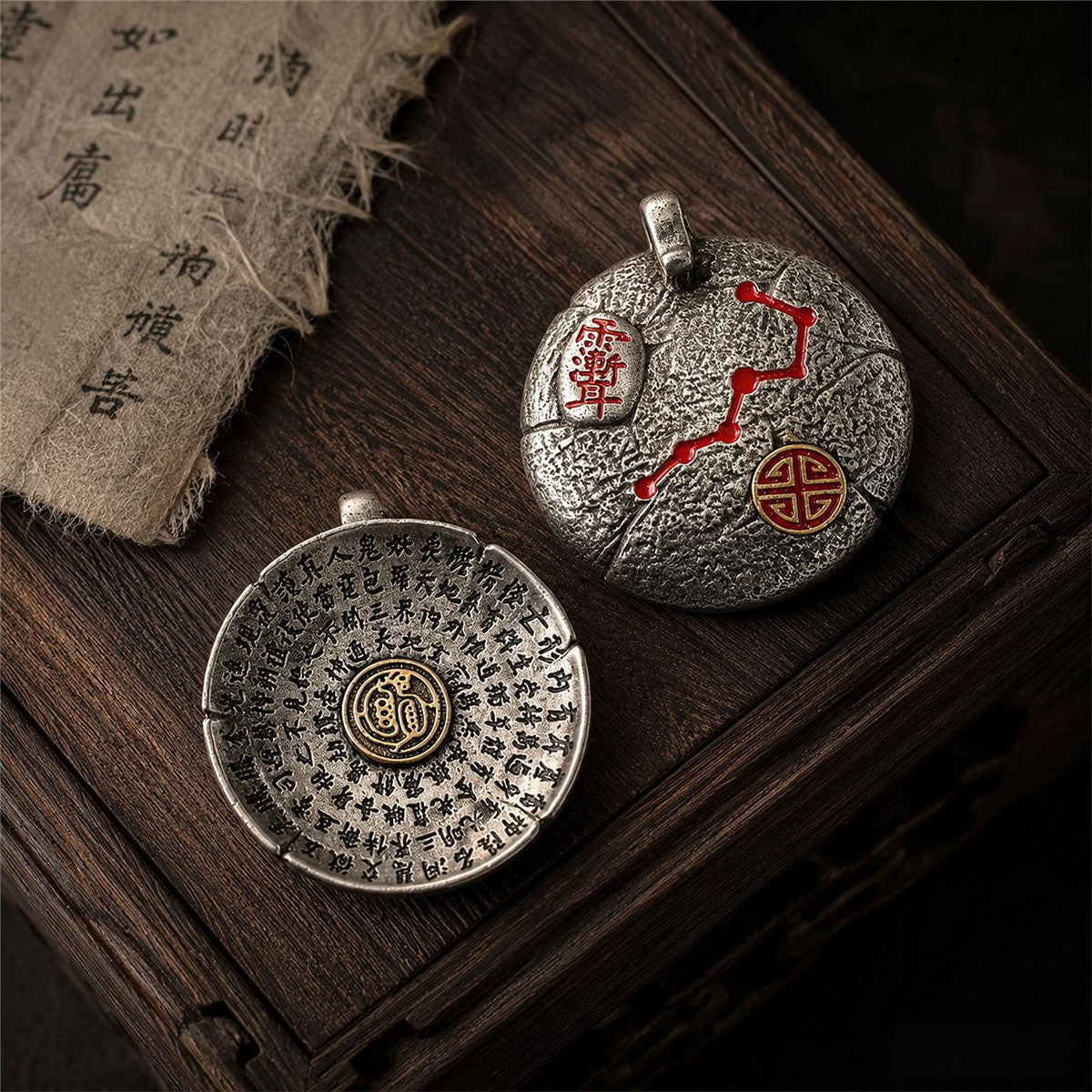 Collier pendentif du mantra de la lumière dorée taoïste