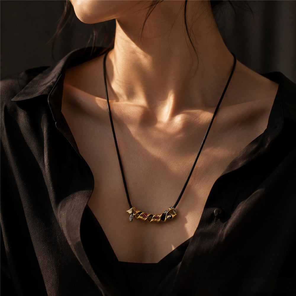 Colgante de collar con el mantra taoísta de nueve caracteres | Colgante de latón envejecido