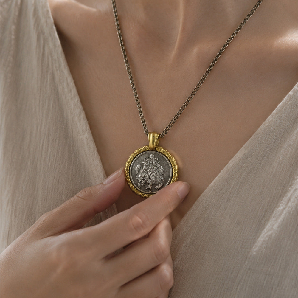 Collar con colgante de deidad del trueno taoísta | Amuleto vintage