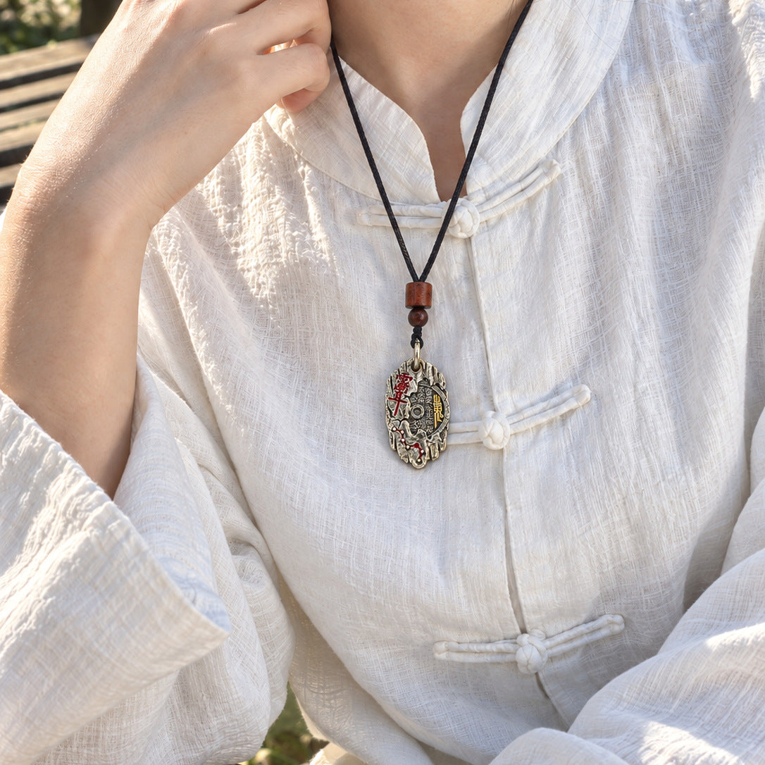 Traditional Chinese Shan Gui Charm Coin Necklace Pendant