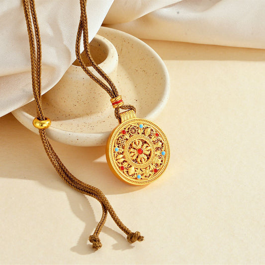 Vajra Dorje Pendant Necklace | Eight Auspicious Symbols Buddhist Jewelry