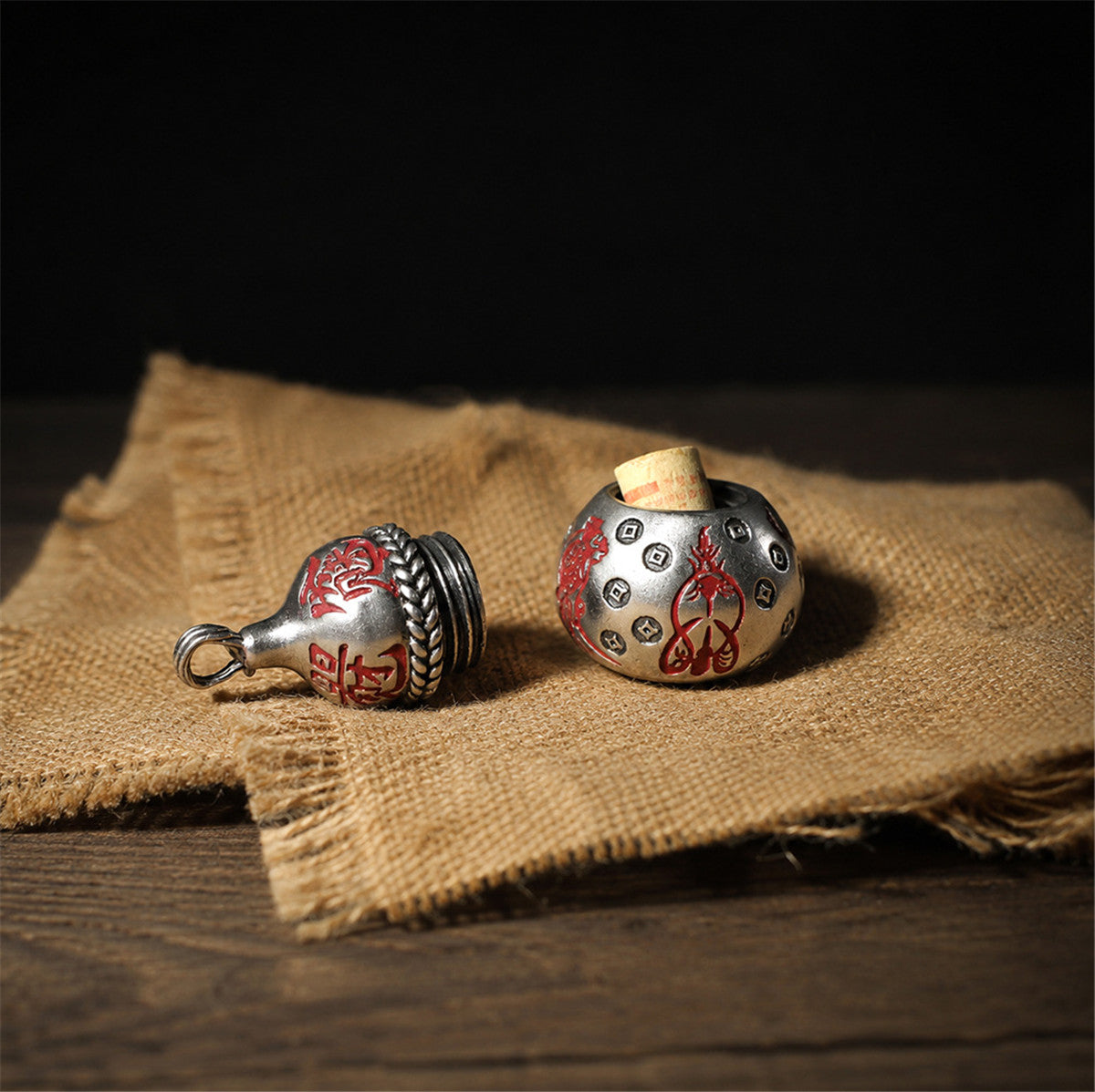 Wealth God Hulu Gourd Pendant | Chinese Fortune Charm