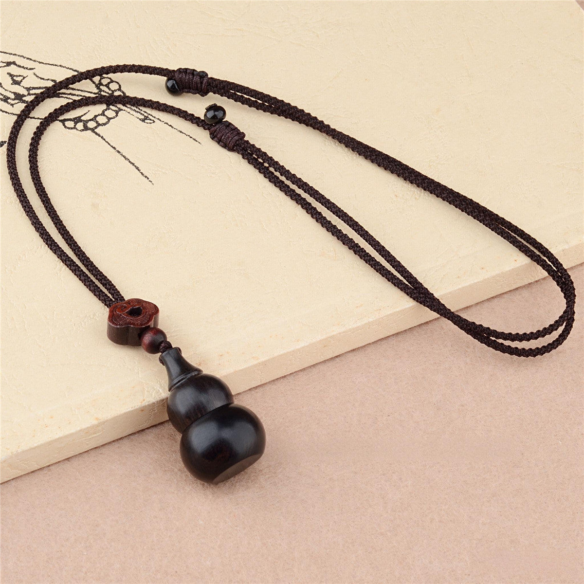 Wood Gourd Pendant Necklace | Rosewood & Ebony Hulu