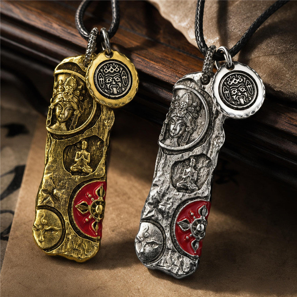 Zakiram Pendant Necklace – Tibetan Dual-Panel Amulet
