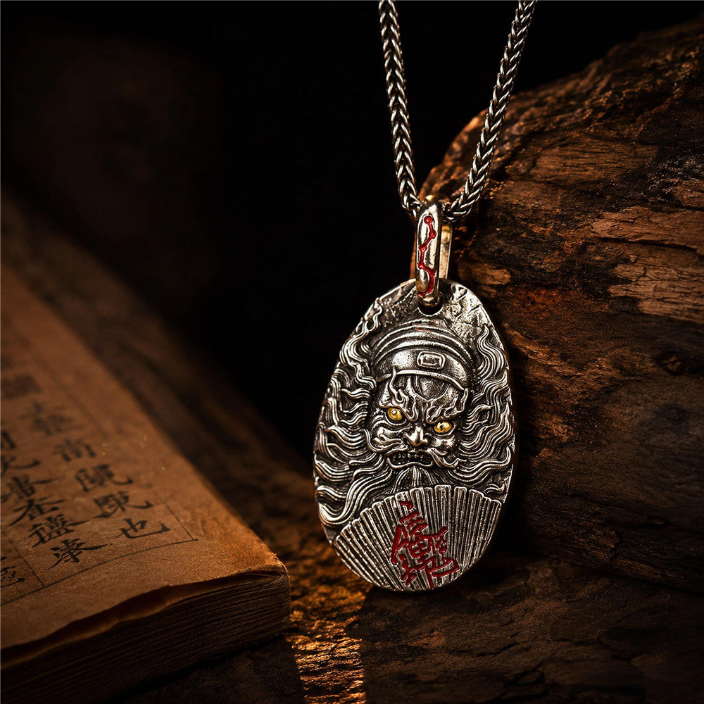 Zhong Kui Pendant – Chinese Guardian Charm in Silver Tone