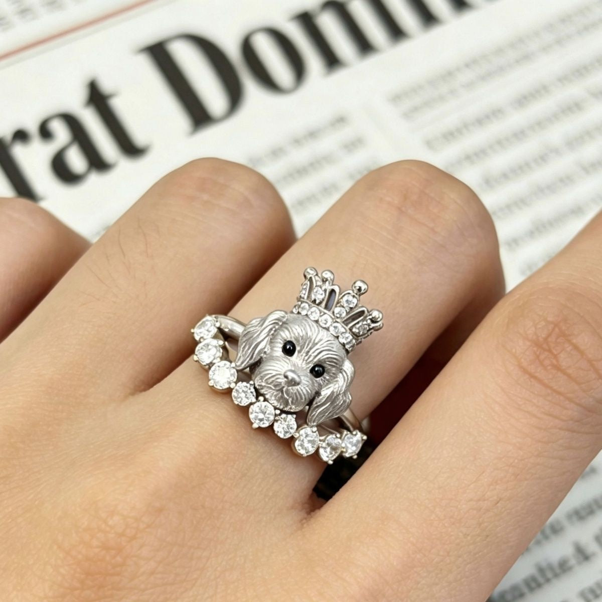 Adjustable Dog Ring for Women | Dog Lover Gift Jewelry