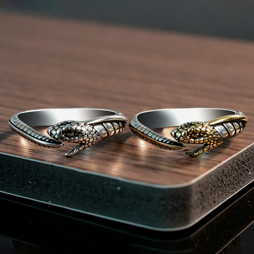 Adjustable Ouroboros Chinese Zodiac Snake Ring