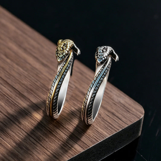 Adjustable Ouroboros Chinese Zodiac Snake Ring