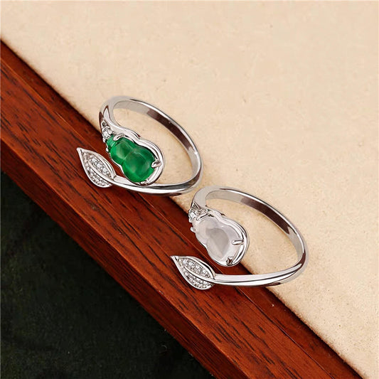 Adjustable Zircon Gourd Ring | Chinese Lucky Hulu Ring