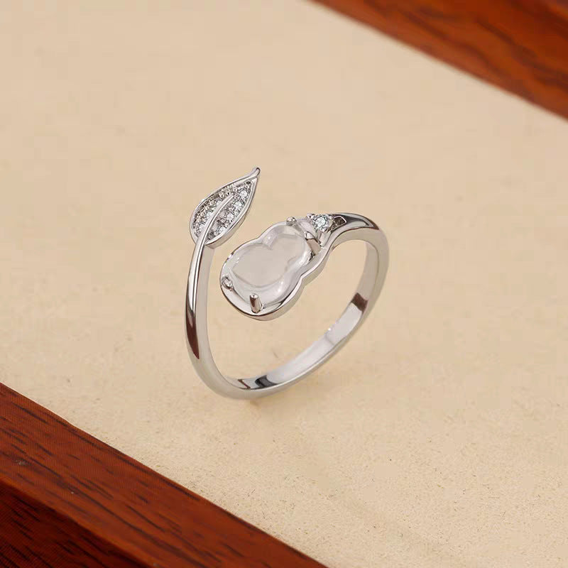 Adjustable Zircon Gourd Ring | Chinese Lucky Hulu Ring