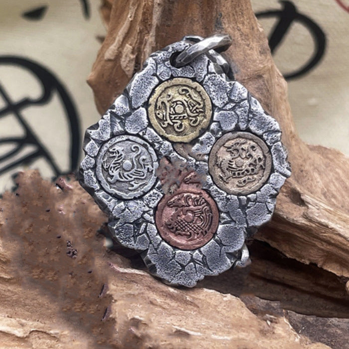 Taoist Four Symbols Bagua Taiji Pendant Necklace