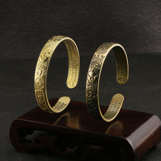 Brass Pixiu Bracelet | Adjustable Chinese Feng Shui Jewelry