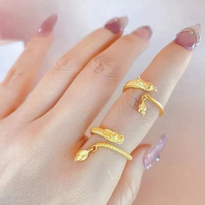 Chinese Dragon Ring | Adjustable Zodiac Ring in Gold & Silver