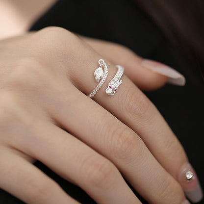 Chinese Dragon Ring | Adjustable Gold & Silver Zodiac Jewelry