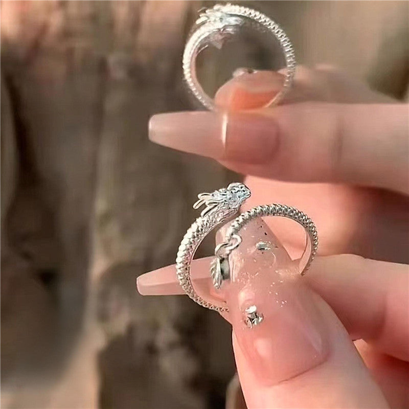 Chinese Dragon Ring | Adjustable Zodiac Ring in Gold & Silver