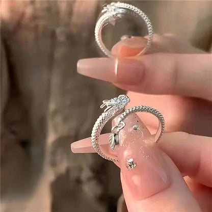 Chinese Dragon Ring | Adjustable Zodiac Ring in Gold & Silver