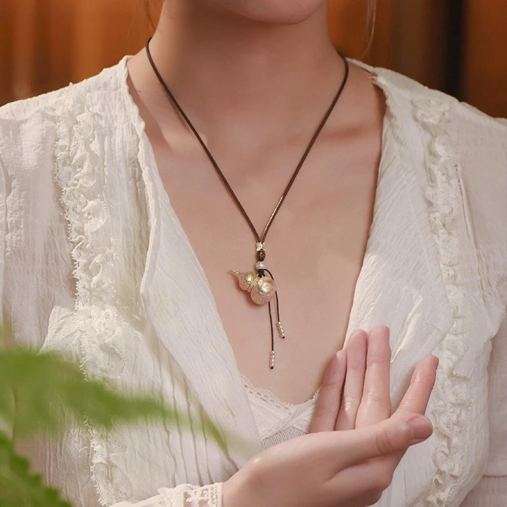 Chinese Hulu Gourd Pendant Necklace | Feng Shui Wealth & Protection Charm