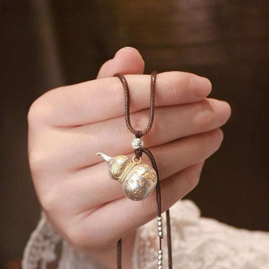 Chinese Hulu Gourd Pendant Necklace | Feng Shui Wealth & Protection Charm