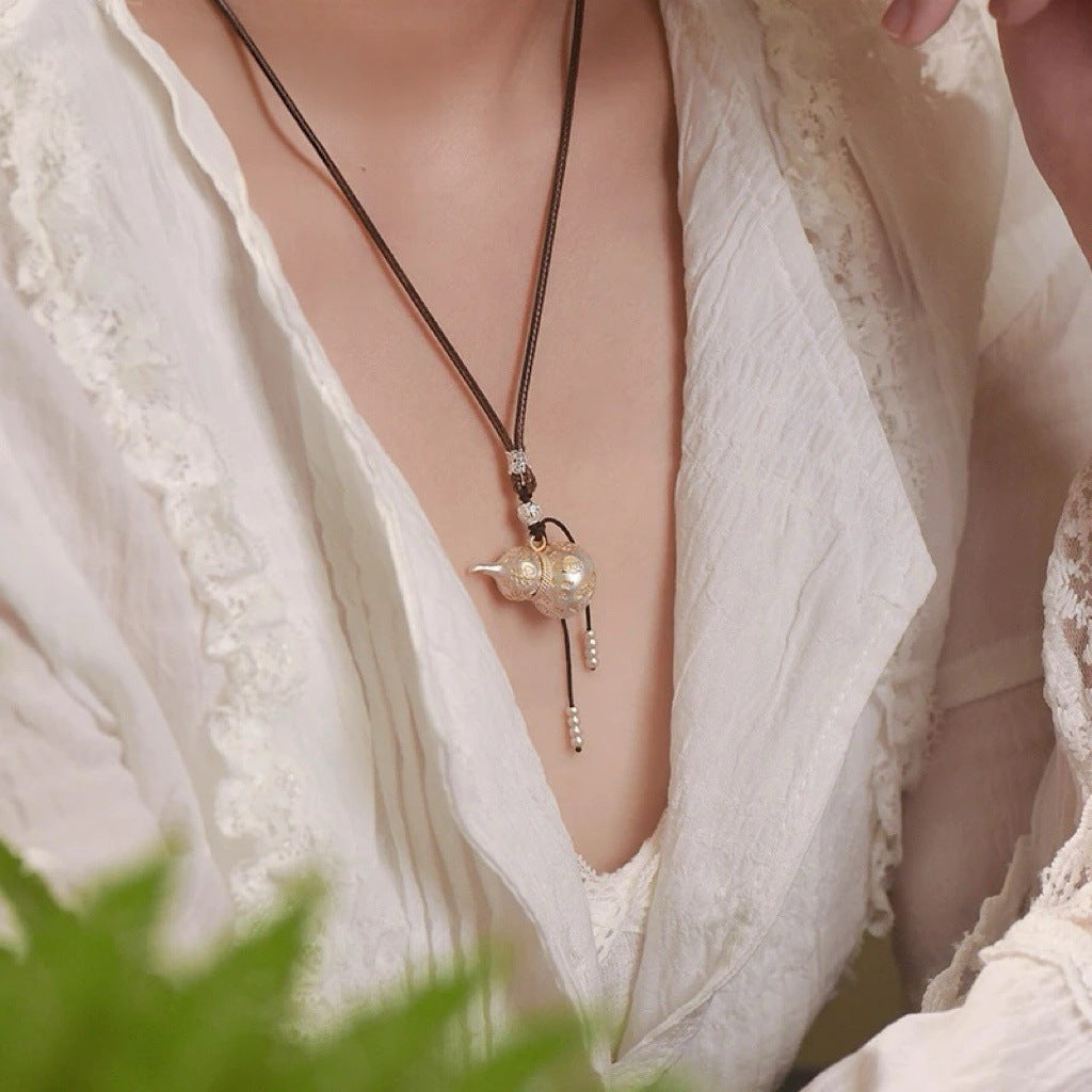 Chinese Hulu Gourd Pendant Necklace | Feng Shui Wealth & Protection Charm