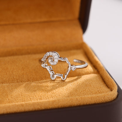 Chinese Zodiac Goat Ring | Adjustable Year of the Goat Ring