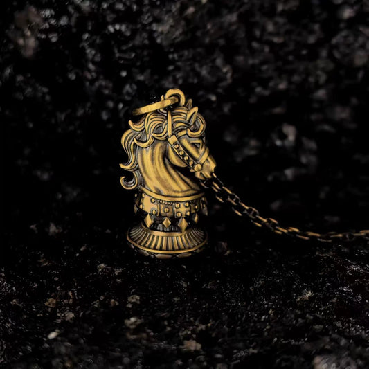 Chinese Zodiac Horse Necklace | Vintage Copper Pendant