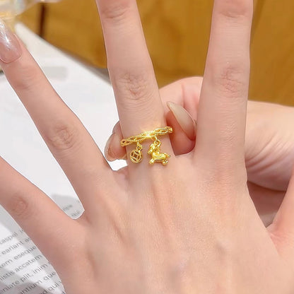 Chinese Zodiac Horse Ring | Adjustable Gold Lucky Ring