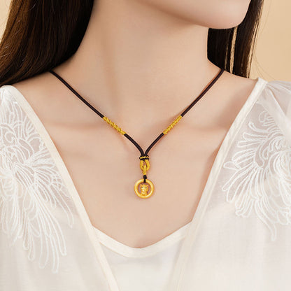 Chinese Zodiac Pendant Necklace 925 Sterling Silver | Ping An Buckle Lucky Charm