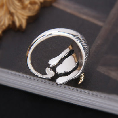 Bague Bœuf du Zodiaque Chinois | Bague Réglable Plaqué Argent Vintage