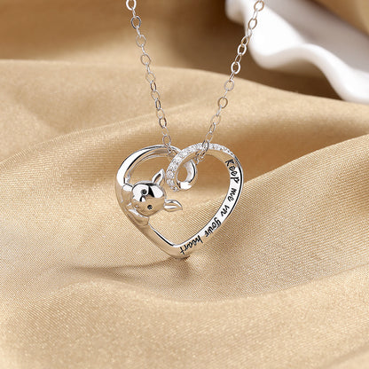 Chinese Zodiac Pig Necklace | 925 Sterling Silver Lucky Pig Pendant