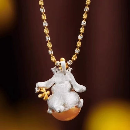 Chinese Zodiac Rabbit Necklace | Gold Rabbit Lucky Charm