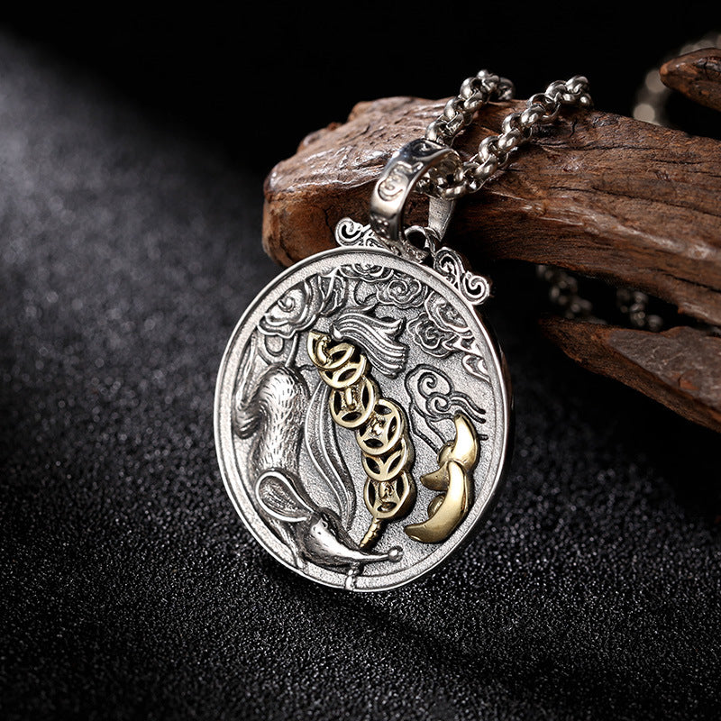 925 Sterling Silver Chinese Zodiac Rat Pendant
