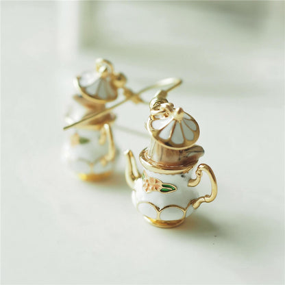 Chipmunk in a Teacup Earrings | Copper Resin Dangle Earrings