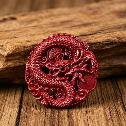 Cinnabar Dragon Zodiac Pendant Necklace